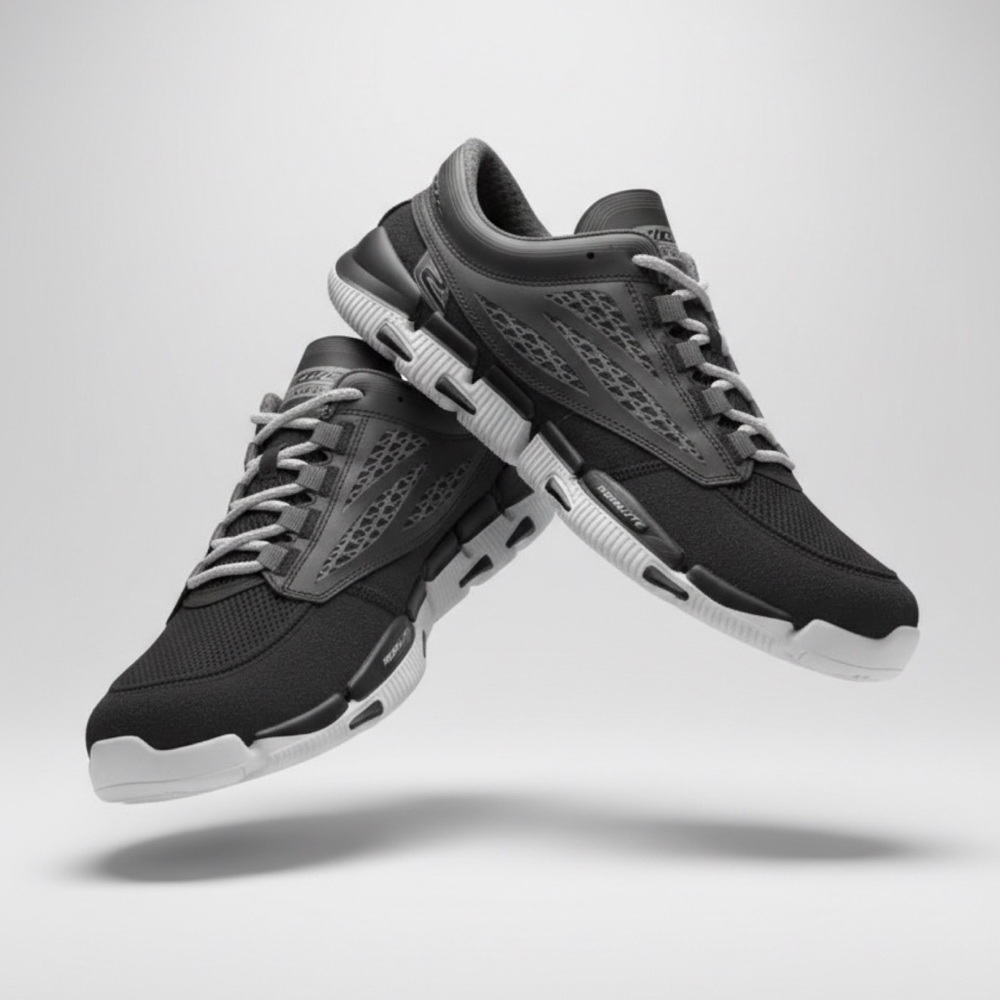 Skechers Black and Gray Athletic Shoes